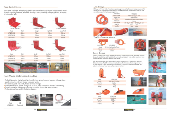 Traffic Warehouse flood control and marine safety product catalog